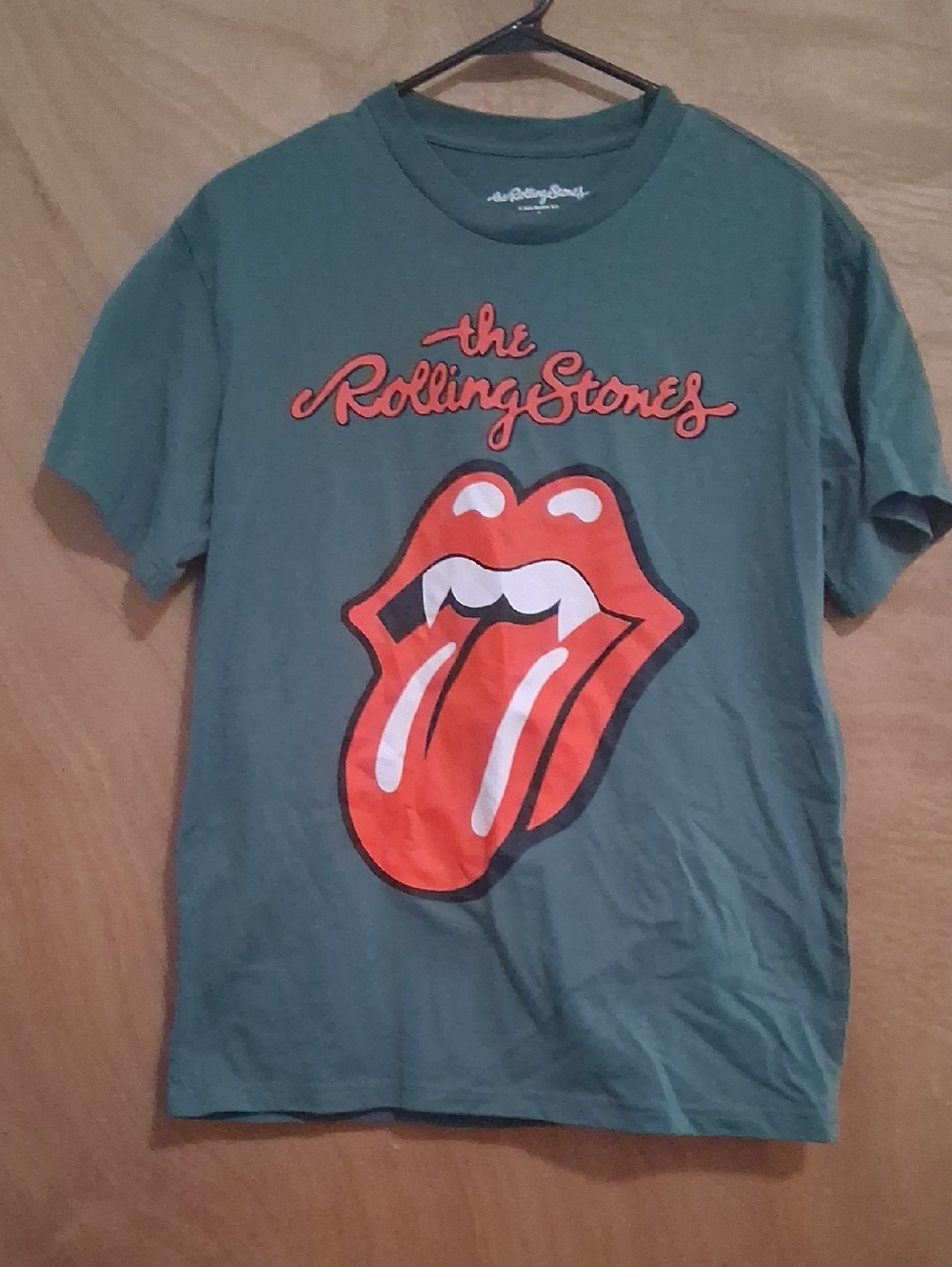 the Rolling Stones Kids Green Tee with Red Tongue Graphic